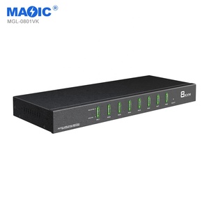 Industrial VGA 8 entradas 1 salida 1440P 60Hz Full HD USB KVM Switch USB2.0 Hub con adaptador de audio de consola para monitor