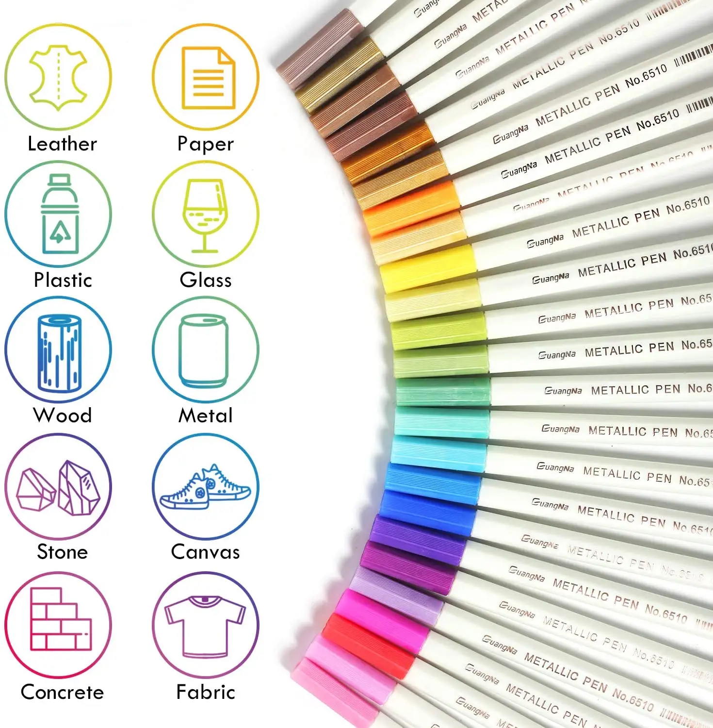 30 Color metálico aire marcador pluma DIY colorido cepillo pluma pincel de pintura a base de agua grasa dibujo Manga arte de la escuela suministros