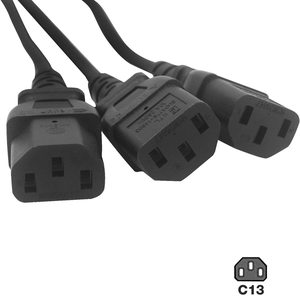 IEC C14〜C13 EU USYスプリット電源コード1〜23 4コンピューター用スプリット電源ケーブル - Product Image 3