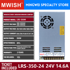 Fuente de alimentación conmutada MWISH, transformador LED SMPS de salida única DC 350W 48V para dispositivos de control industrial - Product Image 5
