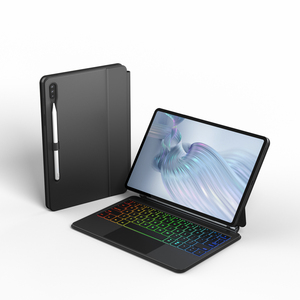 Funda de teclado de estilo mágico para Samsung Galaxy Tab S9 FE 5G 10,9 '', S9/S8/S7 11'', soporte magnético voladizo flotante, retroiluminación LED - Product Image 1
