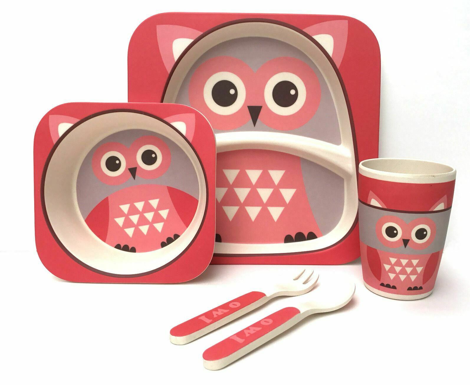 Adorable Children Bamboo Fiber Biodegradable Tableware Kids Set For Kids