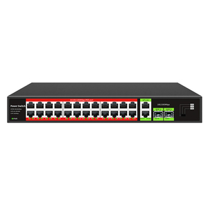 24ポート1000Mbps管理されていないイーサネットスイッチブラックIEEE 802.3AF対応RJ45ポート電源入力48V