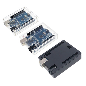 Arduino用ブラックABSプラスチックケースアクリルシェル透明ボックス (R3は含まない) - Product Image 1