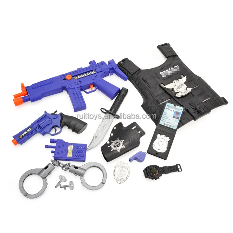 Crianças papel jogar swat exército brinquedo, conjunto, plástico, arma de polícia, brinquedo para menino legal
