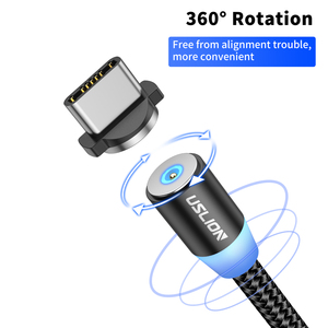USLION 3 <strong>in</strong> <strong>1</strong> USB Magnetic Charging Cable Type-C Micro-USB 360 Degree Rotate <strong>2</strong> Meter <strong>2</strong>.4A Fast Charging Cable - Product Image 4