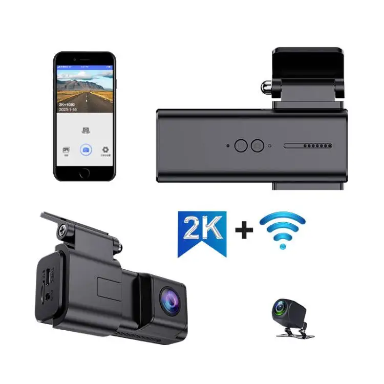 كاميرا داش صغيرة مع عدسة مزدوجة مع واي فاي ودعم كاميرا داش مخفية 2K + P تسجيل صغير ببطاقة G max