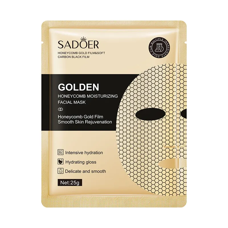 Saoer – masque en or Anti-âge en nid d'abeille, masque Facial en tissu à double membrane en carbone doux, vente en gros