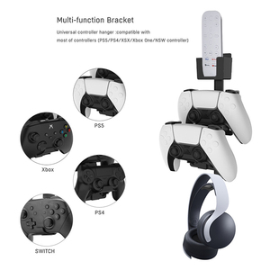 Xbox ONEシリーズXPS5 PS4NSスイッチ用ヘッドセットハンガー付きウォールマウントホルダーブラケットリモコン収納スタンド - Product Image 5