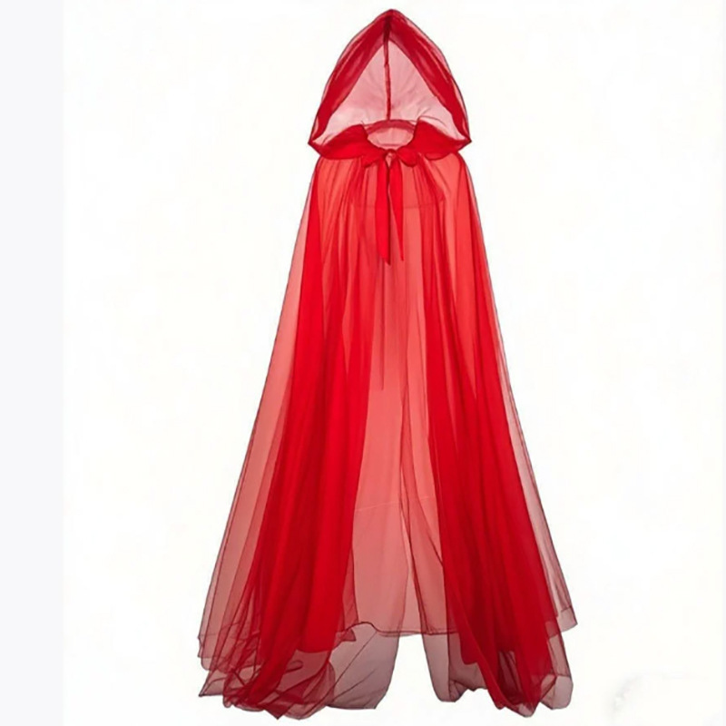 Cape en maille rouge