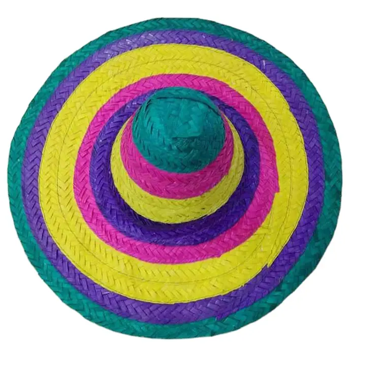 Sombrero de paja personalizado, Sombrero de paja mexicana para verano, venta al por mayor