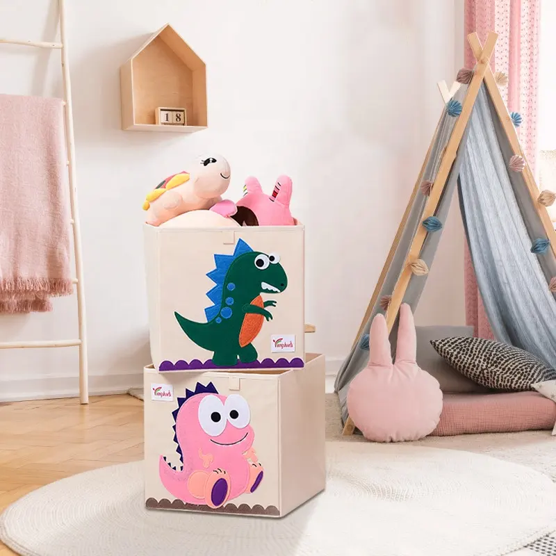 Coffre à jouets portable et pliable à motif personnalisé pour garçons Conteneurs empilables à motif personnalisé pour l'organisation