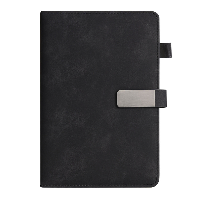 Carnet simple à boucle carrée (noir)