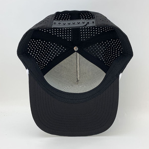 Custom 5-<strong>Panel</strong> Men's PVC <strong>Patch</strong> Snapback Waterproof Polyester Golf Running Sports Baseball Cap Dot Pattern Laser Cut Rope Closure - Product Image 3