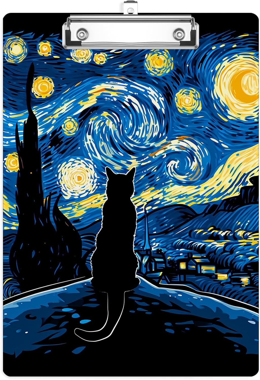 Black cat starry night
