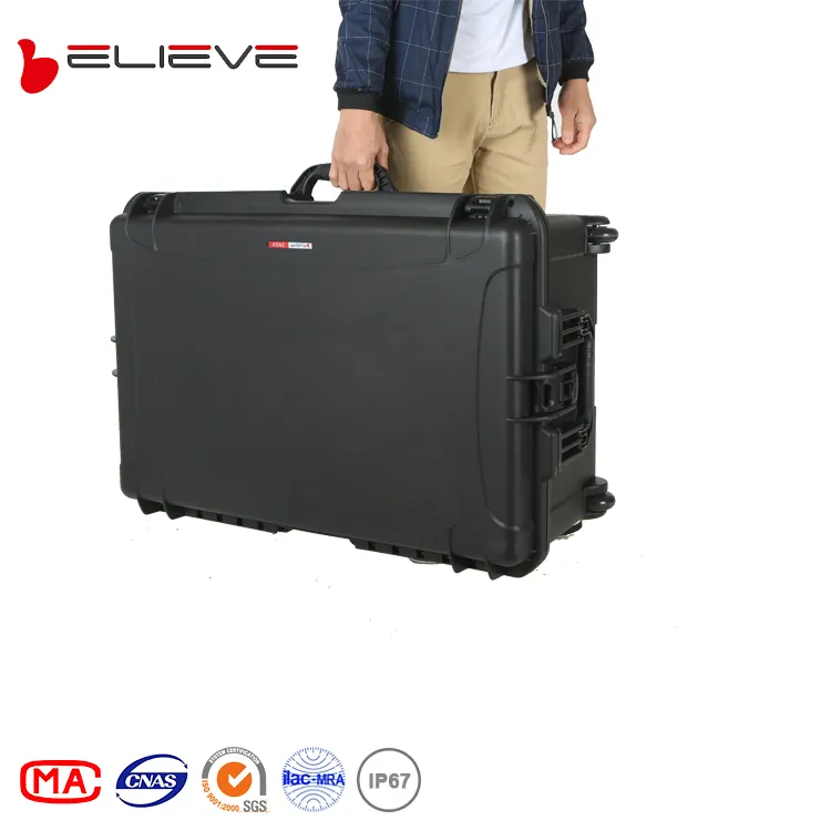 Große wasserdichte Hart-PP-Material-Aufbewahrung sbox Kunststoff-Werkzeug koffer mit Rädern
