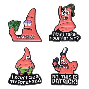 Sevimli pembe yıldız broş büyük aptal amerikan karikatür Anime Metal rozeti komik hatıra etrafında - Product Image 1