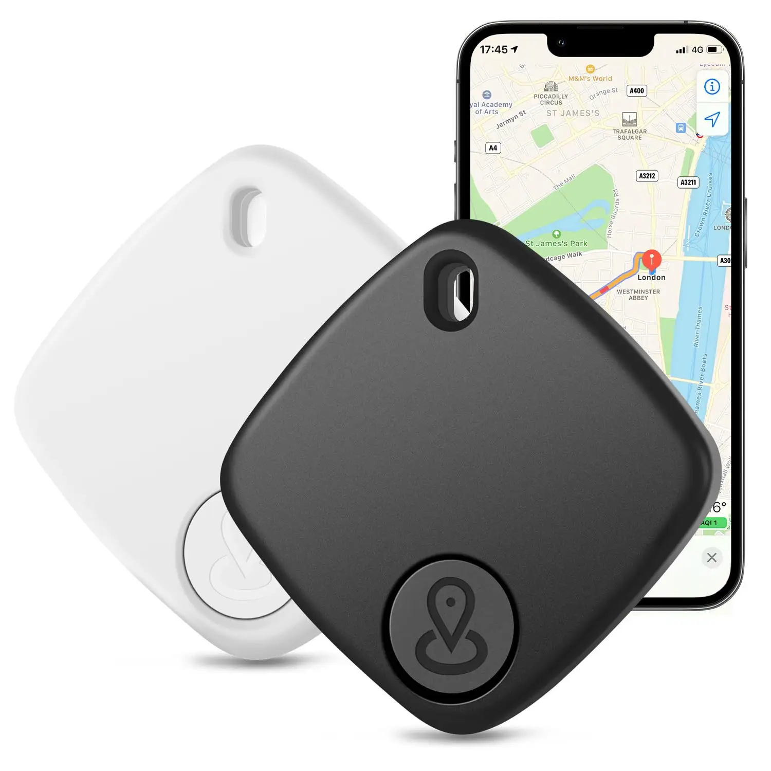Carteira localizadora de etiquetas de ar inteligente MFi Certified Find My, localizador de chaves, mini rastreador GPS para Apple, rastreador de animais de estimação Lugggae