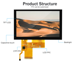 Polcd Pantalla transmisiva TFT de 5 pulgadas Interfaz RGB de 24 bits 800*480 IPS Ver Panel táctil Pantalla Módulo LCD - Product Image 4