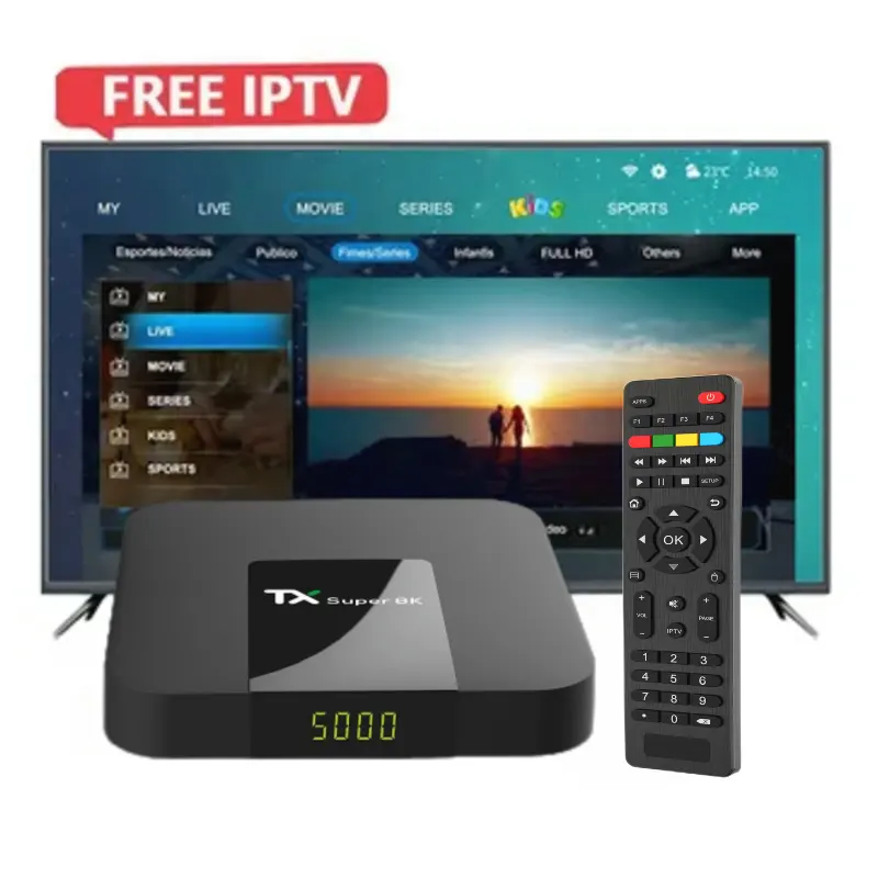 Árabe Android Smart Iptv Tv Box 24h Envío HD 4K 1080P certificado Internet streaming TV Set-top Box Directo de fábrica de alta velocidad