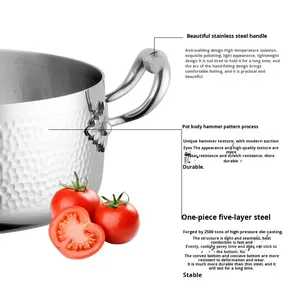 Tùy chỉnh hiện đại 316 thép không gỉ máy rửa chén an toàn Súp sữa Frying <span class=keywords><strong>Pan</strong></span> Set cảm ứng nhà bếp đồ nấu nướng - Product Image 4