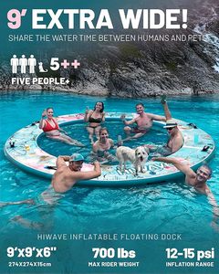 Pf 9 '* 9' * 6 'सर्कुलर हैश सेंटर फ्लोटिंग डॉक पानी के साथ inflatable watable watable watable watable watable famma - Product Image 3