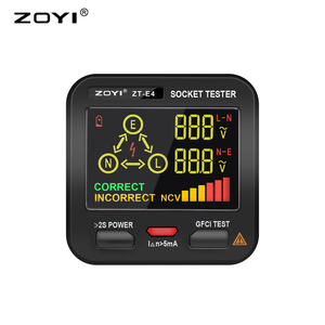 ZOYI Plug <strong>Circuit</strong> <strong>Tester</strong> EU UK US Intelligent <strong>Use</strong> Arrow to Indicate Line Position Socket Leakage <strong>Tester</strong> with Led Display - Product Image 1