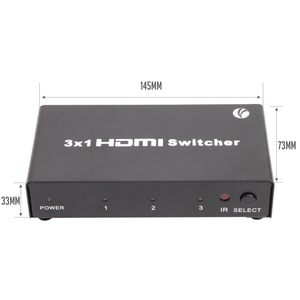Interruptor HDMI de alta velocidad HDMI 1,4 V Splitter 3x1 3 en 1 salida Ultra HD con control remoto Cable infrarrojo Conmutador HDMI - Product Image 6