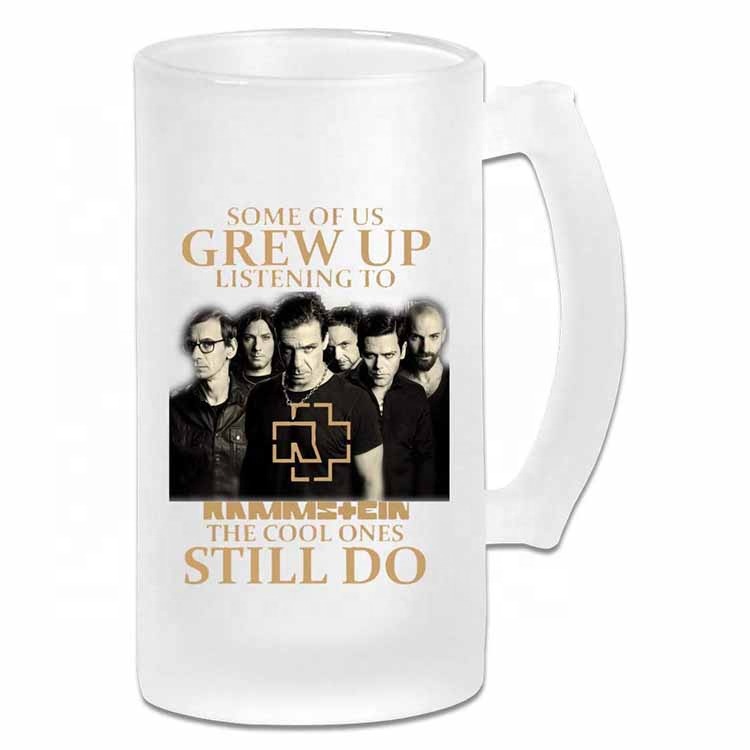 16oz Dye-sublimated frosted glass