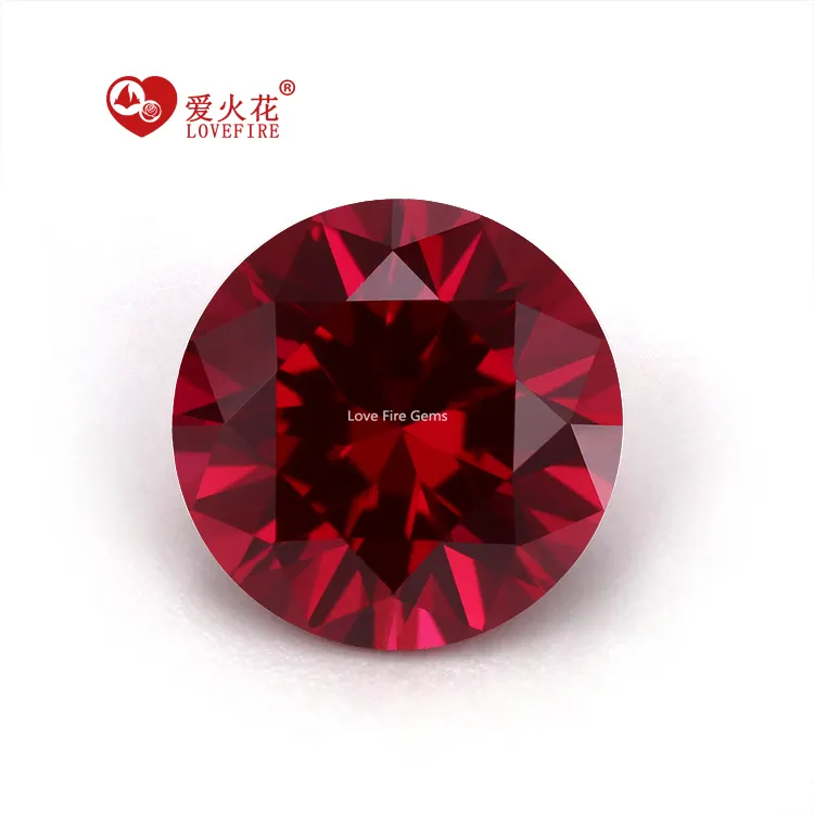 Piccolo MOQ prezzo all'ingrosso 3-10mm 8 # corindone rosso sfaccettato pietra preziosa rotonda rubino sintetico sciolto