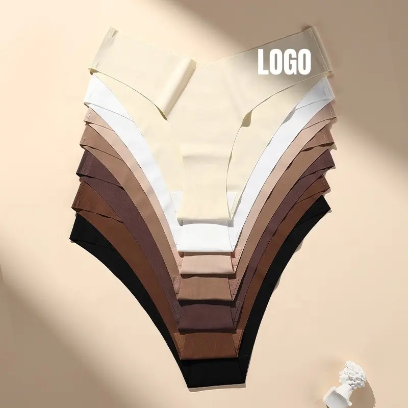Cuecas de logotipo personalizadas, letras sensuais de alta qualidade de tecido de nylon, cintura baixa, roupa íntima sem costura para mulheres