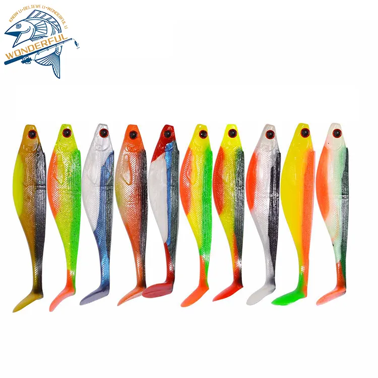 Özel yeni varış 100mm 7.5g biyonik kürek kuyruk Pvc balıkçılık Lures yumuşak yem