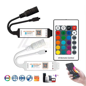 บลูทูธควบคุม LED มินิ5V USB 5-24V Tuya สมาร์ทแอปพลิเคชั่น24คีย์ควบคุม IR ระยะไกล12V 6A RGB ควบคุมแถบไฟ LED - Product Image 4