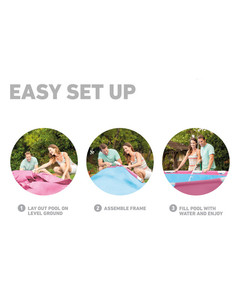 Intex 28292 Size 8' X 30&quot; /244cmX76cm Round Pink Metal Frame Above Ground Swimming Pool <strong>Set</strong> With Filter Pump for <strong>Familly</strong> - Product Image 6