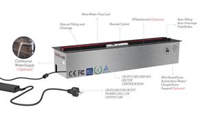 Portable Electric Fireplace Free Standing LED Flame 3D Water Vapor Effects <strong>Remote</strong> Control Stainless Decorative Style Indoor <strong>AU</strong> - Product Image 2