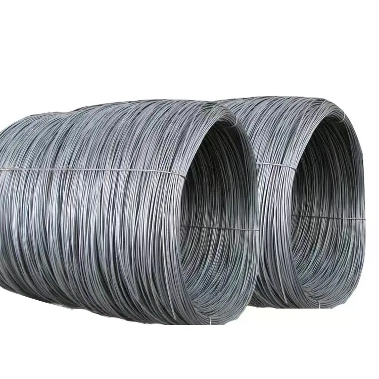Alambre de cuerda de acero bañado en caliente, alambre de alta calidad, GB/T, Q195, Q235, bobina de varilla de alambre
