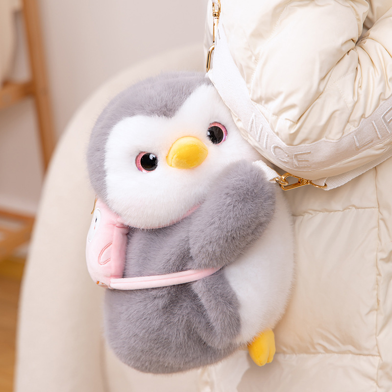 Light gray penguin animal backpack