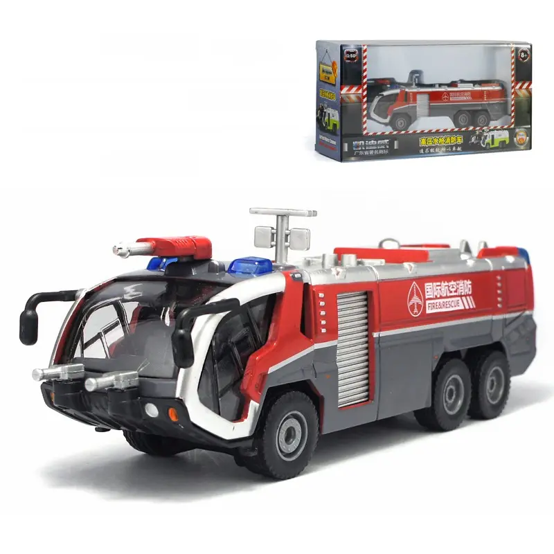 1:50 Diecast Model Truck Fire Engine Series modello di auto simulazione in metallo Metal Fire Rescue modello di camion pressofuso