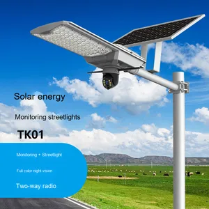 HD Two-Way Intercom Waterproof LED Street Remote <strong>Camera</strong> Aluminum Garden Lamp IP65 Outdoor Solar Monitoring Solar Street Lights - Product Image 1
