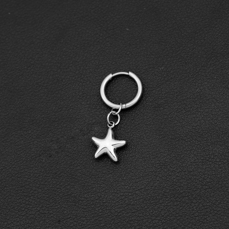 E072-Boucle d'oreille 1 cerceau en argent (oreilles percées, 1 pièce)