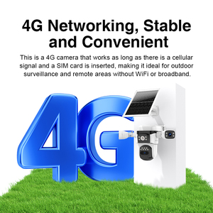 Sem fio 360 graus monitoramento câmera gravação contínua PIR 4G bateria solar visão noturna segurança ao ar livre CCTV IP câmera