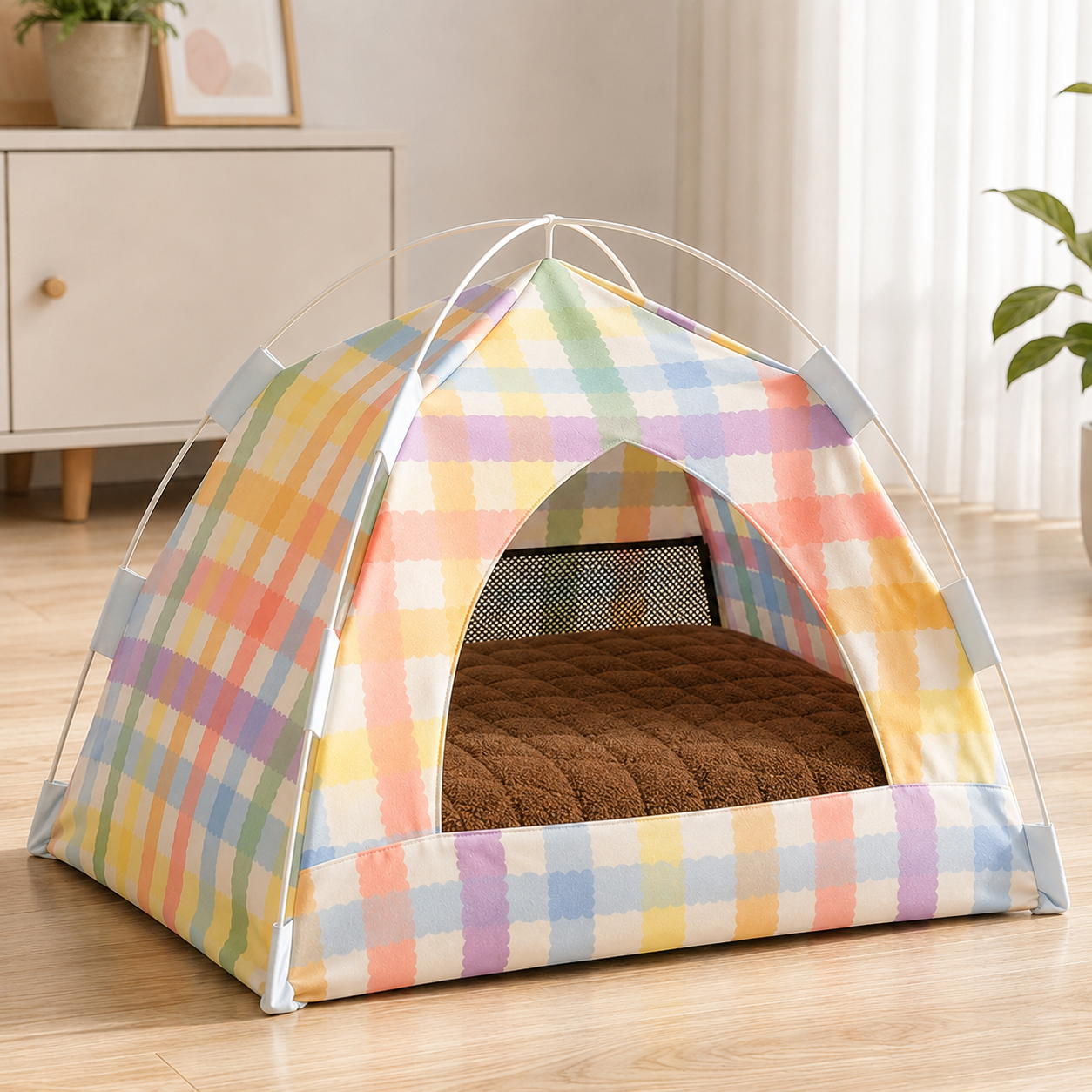 Tapis rafraîchissant à rayures multicolores