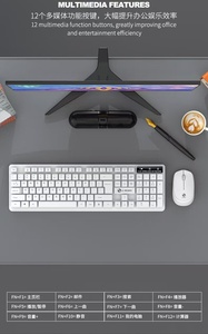 Fábrica personalizada inalámbrica 2,4G blanco hogar Oficina Notebook computadora de escritorio teclado inalámbrico y ratón conjunto teclado y ratón Combo - Product Image 5