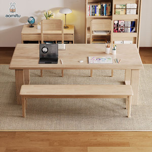 定制便宜的矩形桌实木1.8米大板餐桌家用餐厅餐桌餐桌 - Product Image 3