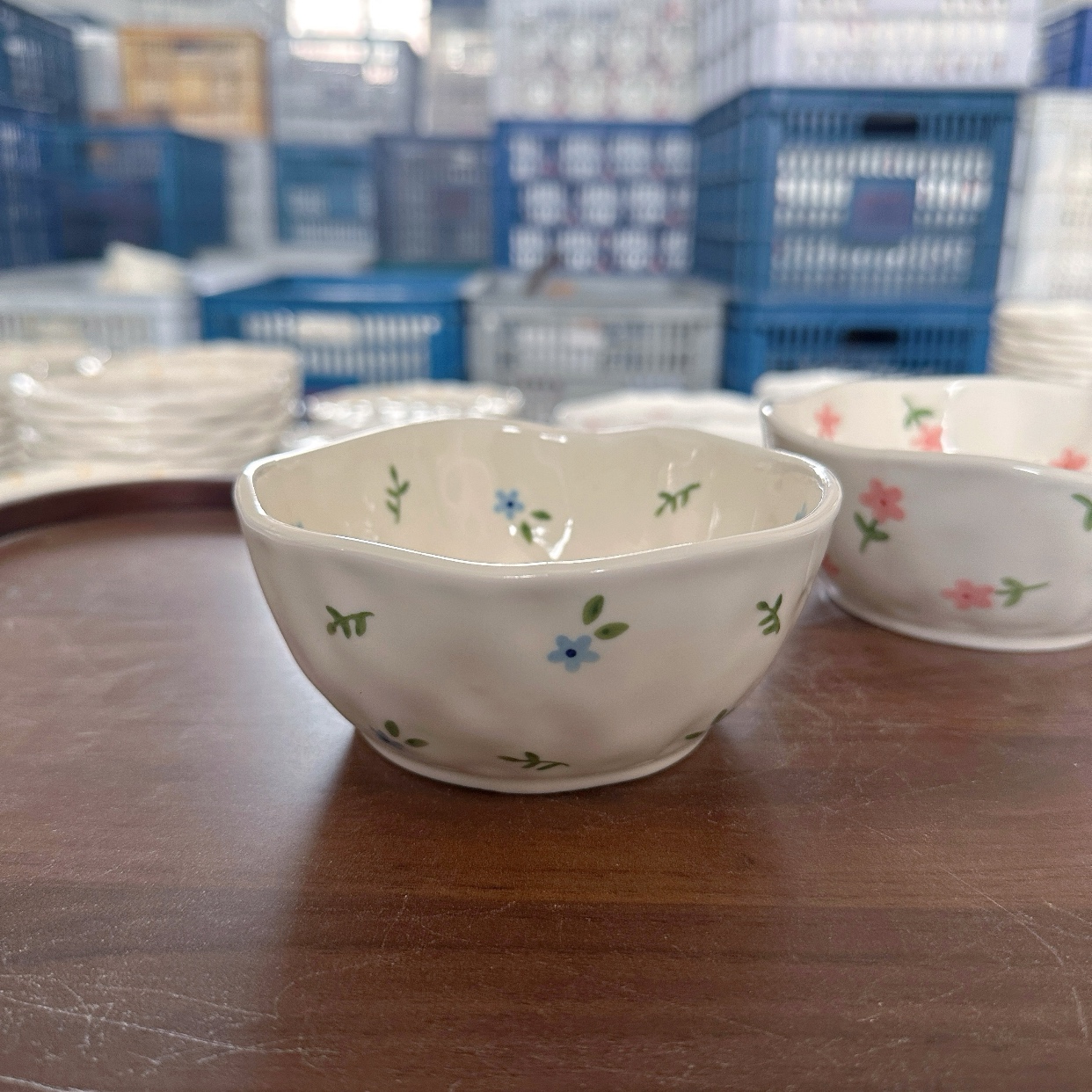Cuenco pequeño floral azul 12,5*5,7cm