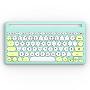 Teclado de oficina de modos duales 2,4G BT de alta calidad con teclado de función Multimedia con teclas circulares para móviles de Tablet PC