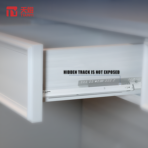 Hot Selling Style Einfach zu installierende versteckte 3D verstellbare Soft Close Büromöbel Schubladen führung Rebound 3-fach Schubladen führungen - Product Image 2