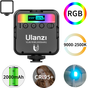Ulanzi VL49 Mini RGB LED Video ışığı 2000mAh taşınabilir cep fotografik aydınlatma Vlog doldurun işık Smartphone DSLR SLR lamba - Product Image 1