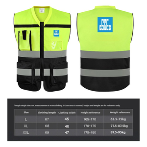 Nhiệm vụ nặng nề khâu & điện thoại Túi ANSI lớp 2 an toàn vest với túi xây dựng vest cho công việc hoặc khảo sát an toàn vest - Product Image 2