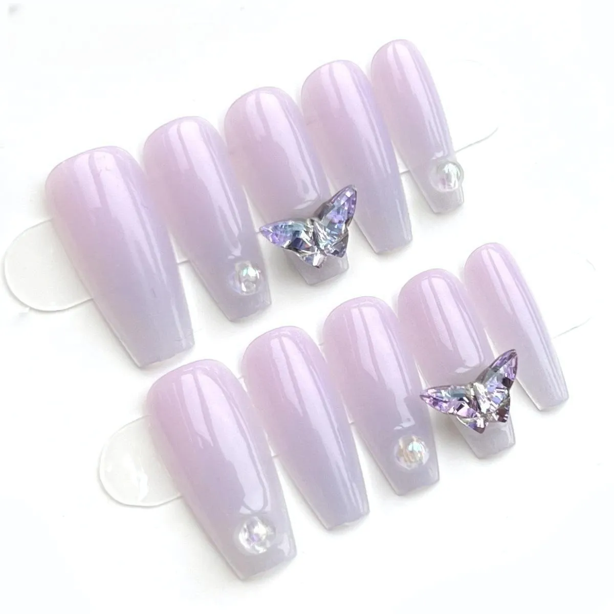 MyBeautyNails, nuevas puntas de Gel artificiales francesas, cubierta completa de Color, diamantes de imitación hechos a mano, decoración, prensa en Uñas postizas, Gel X Nail